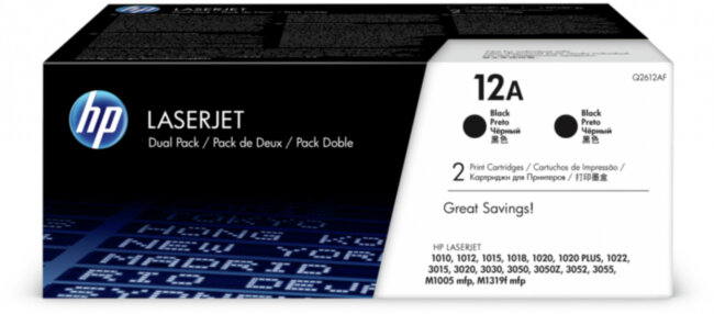 Тонер-картридж набор из 2 шт HP Q2612AF