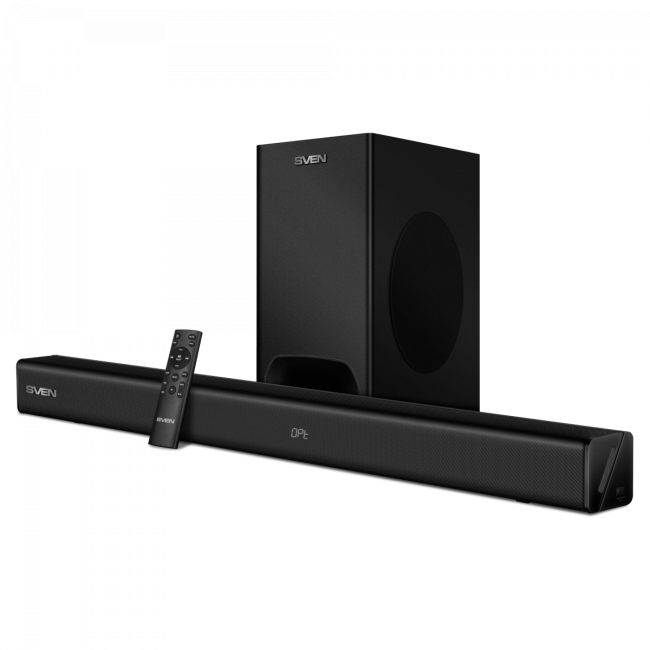 Саундбар SVEN SB-2400DD, черный (400Вт, DD, BT, HDMI, ПДУ, Optical, USB, дисплей, беспроводной сабвуфер) SVEN SB-2400DD Саундбар SVEN SB-2400DD, черный (400Вт, DD, BT, HDMI, ПДУ, Optical, USB, дисплей, беспроводной сабвуфер) SVEN SB-2400DD