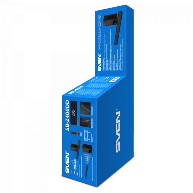 Саундбар SVEN SB-2400DD, черный (400Вт, DD, BT, HDMI, ПДУ, Optical, USB, дисплей, беспроводной сабвуфер) SVEN SB-2400DD Саундбар SVEN SB-2400DD, черный (400Вт, DD, BT, HDMI, ПДУ, Optical, USB, дисплей, беспроводной сабвуфер) SVEN SB-2400DD