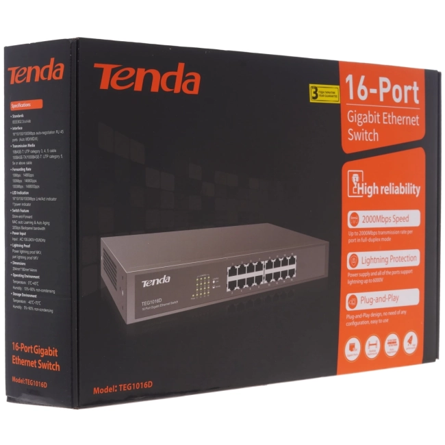 Коммутатор Tenda TEG1016D Коммутатор Tenda TEG1016D