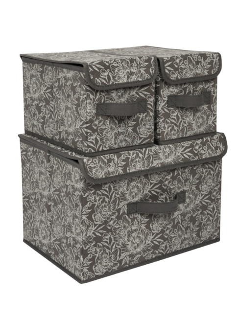 Короб для хранения Набор коробов для хранения Grey Flower (3 шт.)