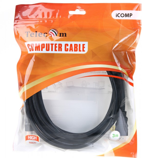 Кабель HDMI-19M --- HDMI-19M ver 2.0+3D/Ethernet,2 фильтра 3m Telecom <TCG200F-3M> Telecom HDMI (m) - HDMI (m) 3м