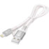 GCR Кабель 1.0m AM/Lightning LED для iPhone, iPad, Air, MFi, бело-розовый, AL case серебро, прозрачный ПВХ Кабель Greenconnect 1.0 м (GCR-54443)