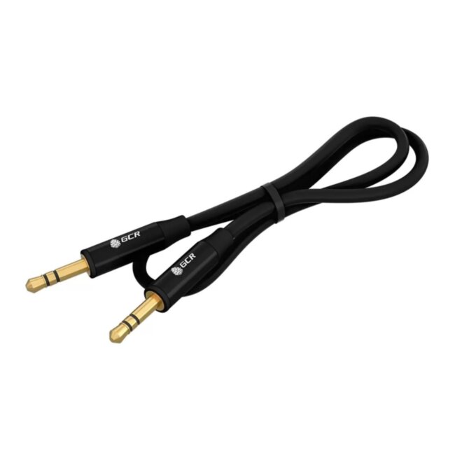 GCR Кабель 0.5m аудио jack 3.5mm/jack 3.5mm черный, GOLD, AL case черный, M/M, GCR-54759 Greenconnect GCR-54759