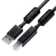 GCR Кабель PROF 5.0m USB 2.0, AM/BM, черный, ферритовые кольца, экран, армированный, морозостойкий Кабель Greenconnect PROF 5.0m USB 2.0, AM / BM