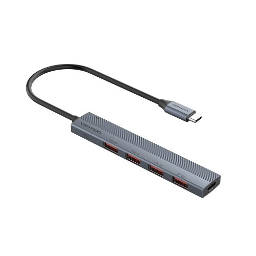 Концентратор Vention OTG USB 3.2 Gen 2 Type-C на 4 USB порта + USB-C PD Серый - 0.15м. Vention CKHHB