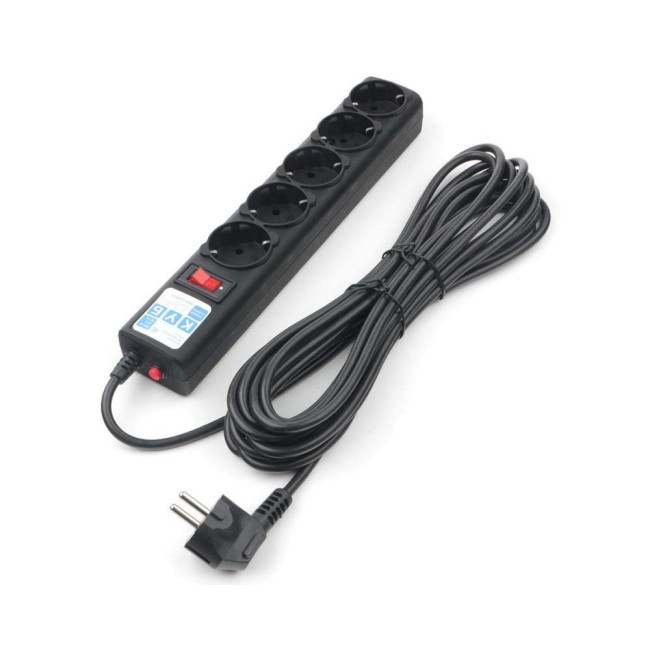 Фильтр-удлинитель Power Cube 3,0 м 5 розеток (черный графит) 10А/2,2кВт Электрическая мануфактура SPG5-C3