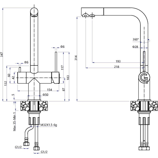 Смеситель RIVELATO Rivelato 1523513 antracite cromo