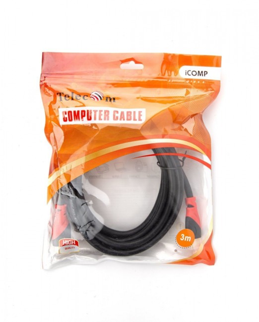 Кабель HDMI-19M --- HDMI-19M ver 2.0 4K*60Hz, 3m 2F Telecom Pro <TCG220F-3M> VCOM HDMI (m) - HDMI (m) 3м