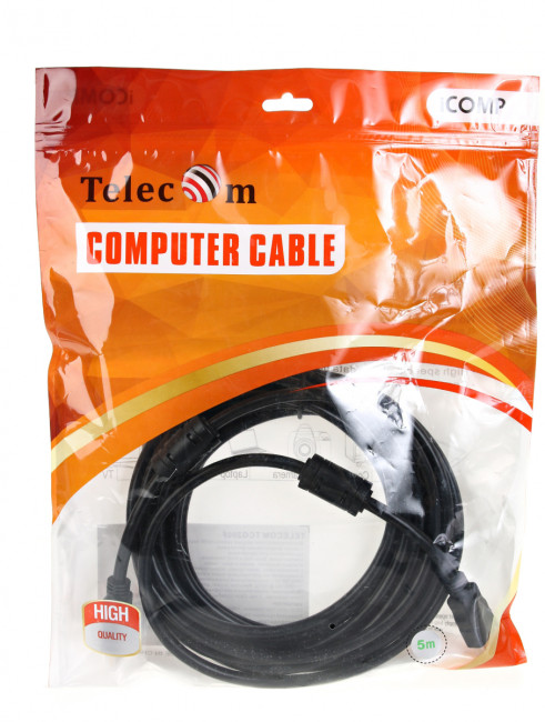 Кабель HDMI-19M --- HDMI-19M ver 2.0+3D/Ethernet,2 фильтра 5m Telecom <TCG200F-5M> Telecom HDMI (m) - HDMI (m) 5м