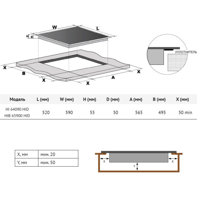Встраиваемая варочная панель KORTING Korting HI 64090 HID
