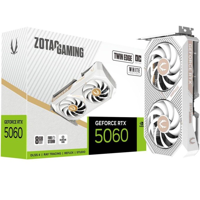Видеокарта Zotac GAMING GeForce RTX 5060 Twin Edge OC White Edition 8Gb (ZT-B50600Q-10M) Видеокарта Zotac GAMING GeForce RTX 5060 Twin Edge OC White Edition 8Gb (ZT-B50600Q-10M)
