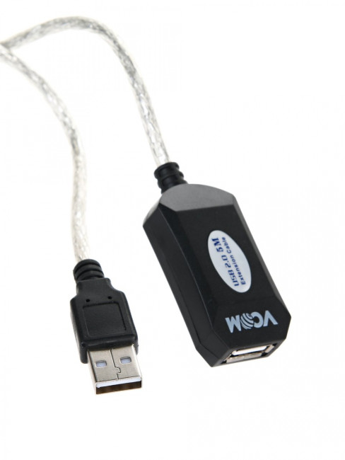 Кабель-адаптер USB2.0-repeater, удлинительный активный <Am-->Af> 5м VCOM <VUS7049-5M> VCOM USB 2.0 Type-AM - USB 2.0 Type-AF 5м