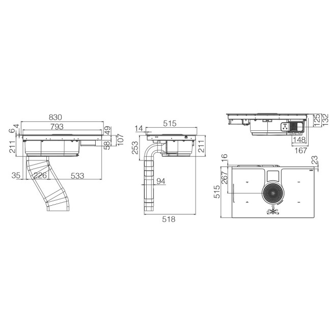 Варочная панель с вытяжкой ELICA Встраиваемая варочная панель ELICA NIKOLATESLA ONE EVO BL/A/83-PRF0196318