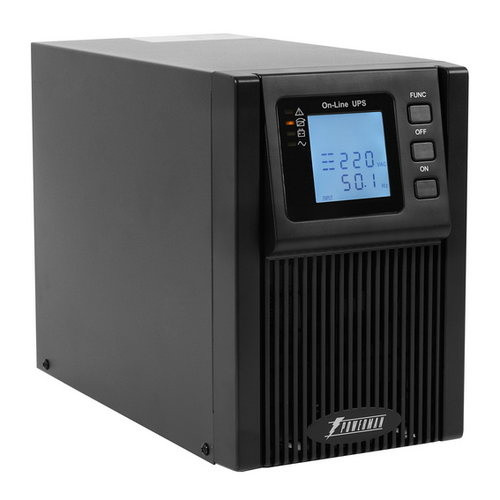 ИБП POWERMAN Online 1000, LCD, двойного преобразования, 1000ВА, 900Вт, 4 штуки IEC320 С13 с резервным питанием, USB, RS232, слот SNMP, разъем EPO, батарея 12В 9Ач 2 шт., 1 кабель для нагрузки C13/C14, 144 х 209 х 293 мм., 9.16кг. ИБП POWERMAN Online 1000I