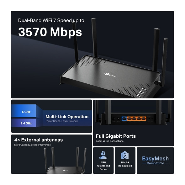 Маршрутизатор TP-Link Archer BE220 Маршрутизатор TP-Link Archer BE220