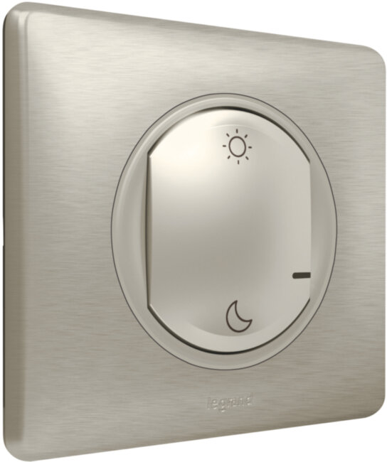 CLN ТИТ Выкл "День/Ночь" б/п Умный беспроводной сценарный выключатель "День/Ночь". Цвет Титан. Рамка Титан.