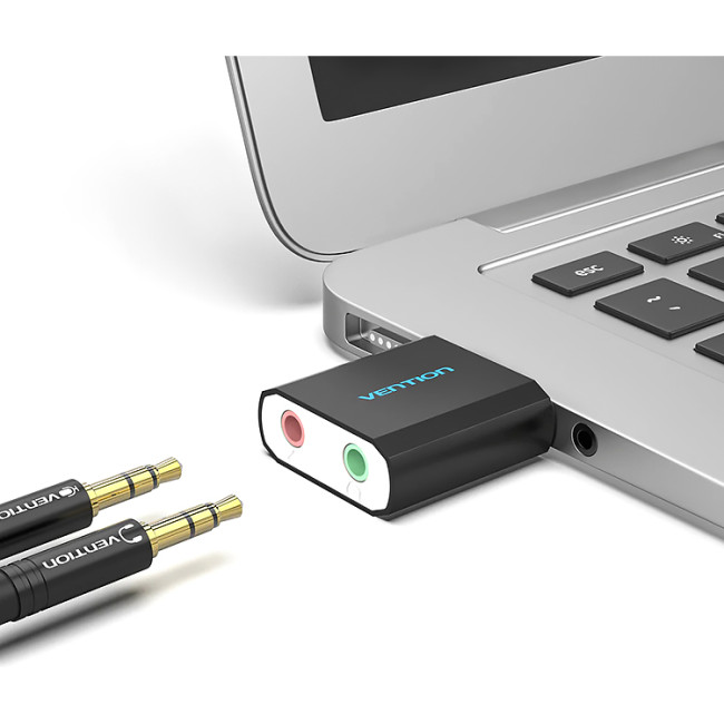 Внешняя звуковая карта Vention USB Черная Vention VAB-S17-B Внешняя звуковая карта Vention USB Черная Vention VAB-S17-B