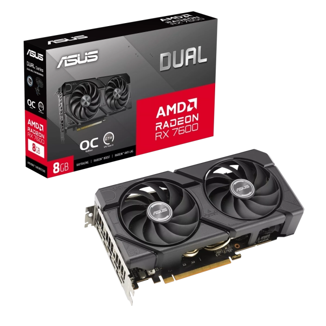 Видеокарта ASUS DUAL-RX7600-O8G-EVO Видеокарта ASUS DUAL-RX7600-O8G-EVO