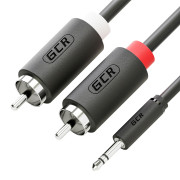 GCR Кабель-переходник аудио 2.0m jack 3,5mm / 2 х RCA , черный, M/M, GCR-51724 Greenconnect GCR-51724