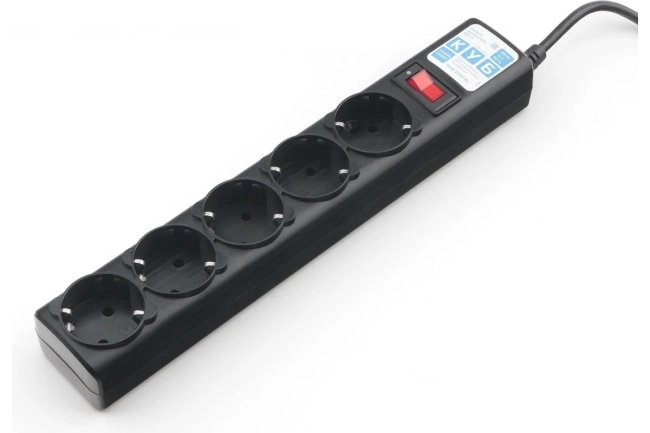 Фильтр-удлинитель Power Cube 1.9м 5 розеток (черный графит) 10А/2,2кВт Электрическая мануфактура SPG5-C2