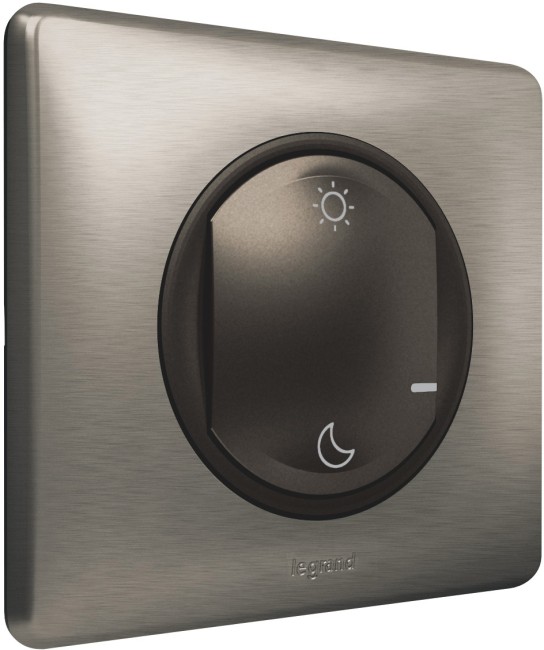 CLN ГРФ Выкл "День/Ночь" б/п Умный беспроводной сценарный выключатель "День/Ночь". Цвет Графит. Рамка Вольфрам.