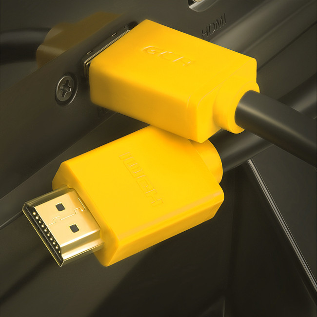 GCR Кабель 1.8m HDMI версия 1.4, черный, желтые коннекторы, OD7.3mm, 30/30 AWG, позолоченные контакты, Ethernet 10.2 Гбит/с, 3D, 4K GCR-HM440-1.8m, экран Greenconnect GCR-HM440-1.8m