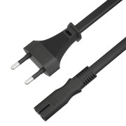 GCR Кабель питания 1.0m, CEE 7/16 / IEC C7, черный, 2*0,5mm, GCR-54292 Greenconnect GCR-54292