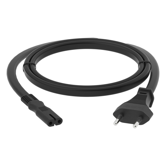 GCR Кабель питания 1.0m, CEE 7/16 / IEC C7, черный, 2*0,5mm, GCR-54292 Greenconnect GCR-54292