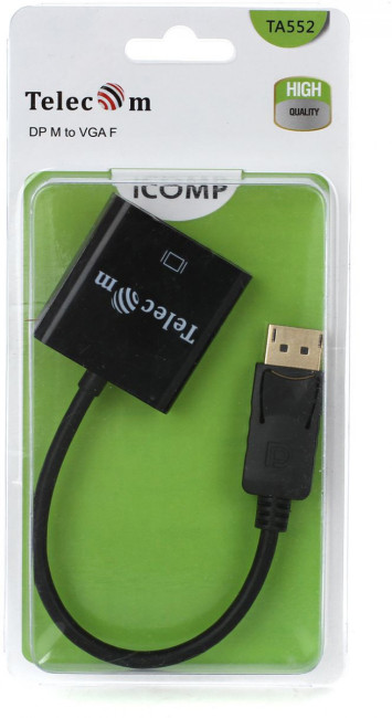 Кабель-переходник DP --> VGA-F 0,2m , Telecom (TA552) Telecom DP  —  VGA-F 0,2m