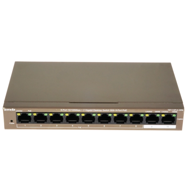 Коммутатор Tenda TEF1110P-8-102W Коммутатор Tenda TEF1110P-8-102W