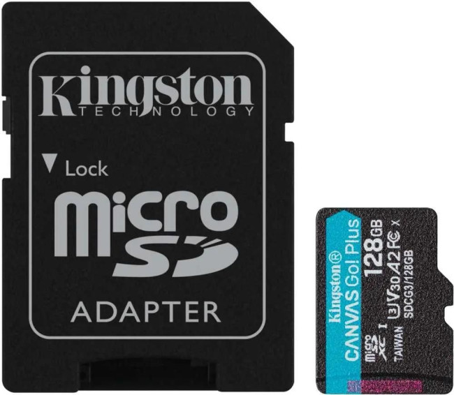 Карта памяти Kingston 128GB microSDXC Canvas Go Plus 170R A2 U3 V30 Card + ADP Kingston SDCG3/128GB