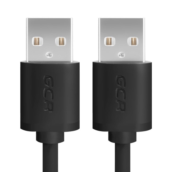 GCR Кабель 0.3m USB 2.0, AM/AM, черный, 28/28 AWG, экран, армированный, морозостойкий Greenconnect USB 2.0 AM - USB 2.0 BM 0.3м