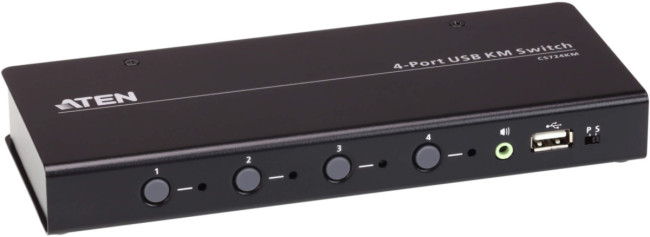 4-портовый USB КМ-переключатель с функцией Boundless Switching (кабели включены) ATEN CS724KM 4-портовый USB КМ-переключатель с функцией Boundless Switching (кабели включены) ATEN CS724KM