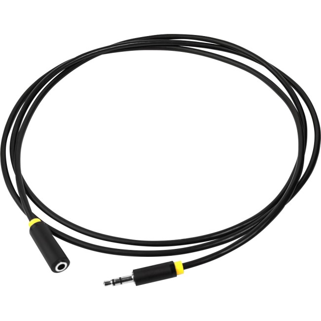 GCR Удлинитель аудио 2.0m jack 3,5mm/jack 3,5mm черный, желтая окантовка, ультрагибкий, M/F, экран, стерео, GCR-50593 Greenconnect GCR-50593, 2 м