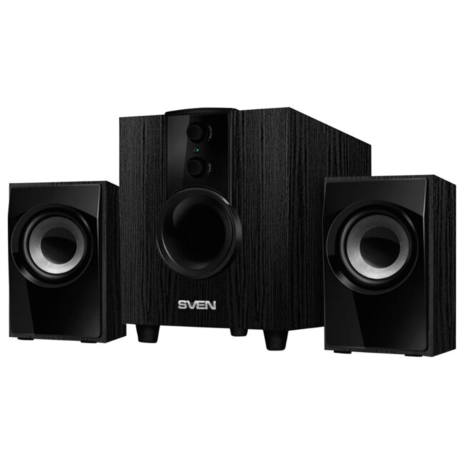 SVEN MS-107, чёрный, акустическая система 2.1, мощность(RMS): 5 Вт+2x2.5 Вт SVEN MS-107