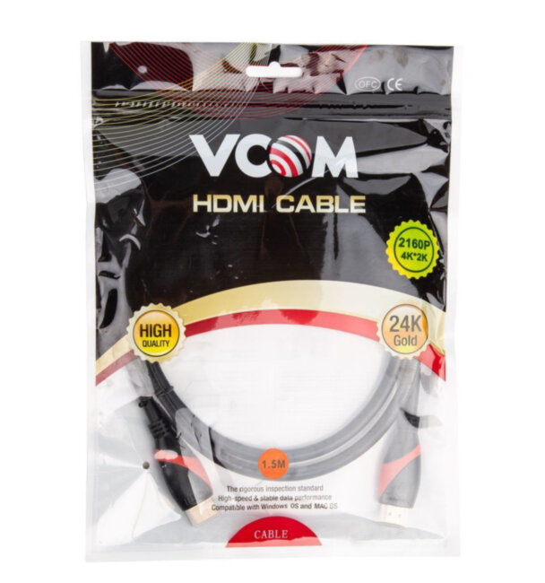 Кабель HDMI 19M/M ver. 2.0 black red, 1.5m VCOM <CG525-R-1.5> VCOM HDMI (m) - HDMI (m) 1.5м