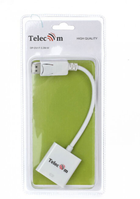 Кабель-переходник DP --> DVI-F 0,2m , Telecom (TA557) Telecom DP  —  DVI-F 0,2m