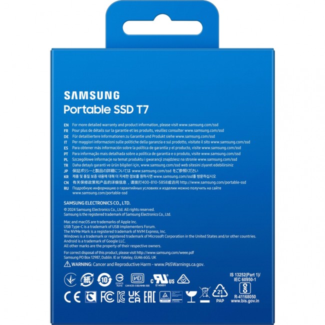 Внешние HDD и SSD Samsung External SSD T7 4Tb (MU-PC4T0T/WW) Внешние HDD и SSD Samsung External SSD T7 4Tb (MU-PC4T0T/WW)