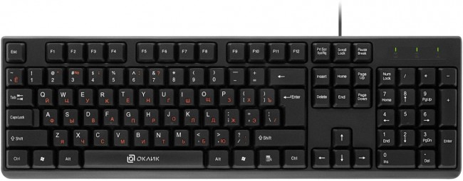 Клавиатура Oklick 100M HW3 черный USB (654570) Oklick 654570