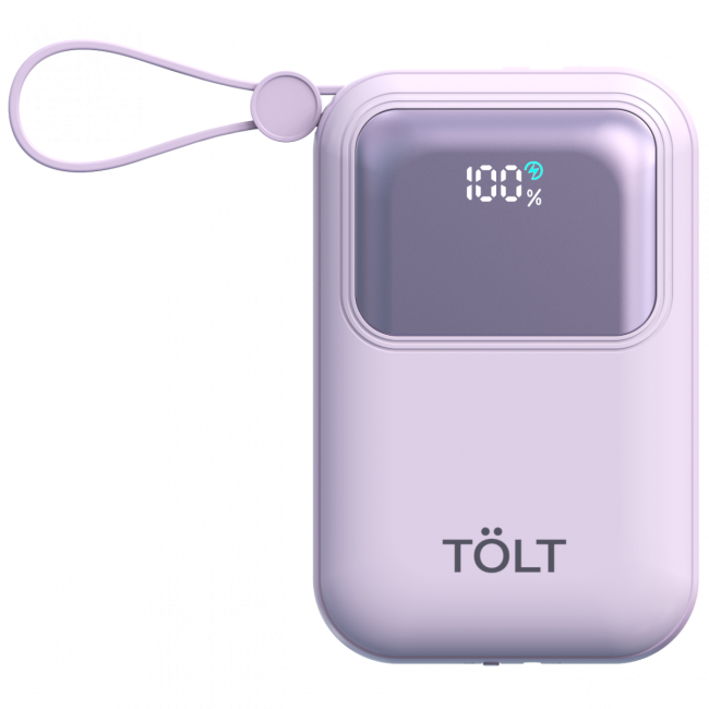 Портативный аккумулятор TOLT Lit LT-LL10T, 10000mAh, 22,5W, fast charging and PD, violet TOLT LT-LL10T Портативный аккумулятор TOLT Lit LT-LL10T, 10000mAh, 22,5W, fast charging and PD, violet TOLT LT-LL10T