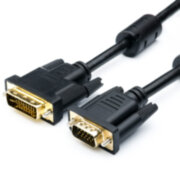 Кабель VGA <=> DVI-I 1.8 m (DVI-I Dual link, черный) ATcom VGA - DVI-I 1.8 м Кабель VGA <=> DVI-I 1.8 m (DVI-I Dual link, черный) ATcom VGA - DVI-I 1.8 м