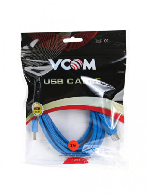 Кабель соединительный USB3.0 Am/Bm 3m VCOM (VUS7070-3M) VCOM USB 3.2 Type-AM - USB 3.2 Type-BM 3м