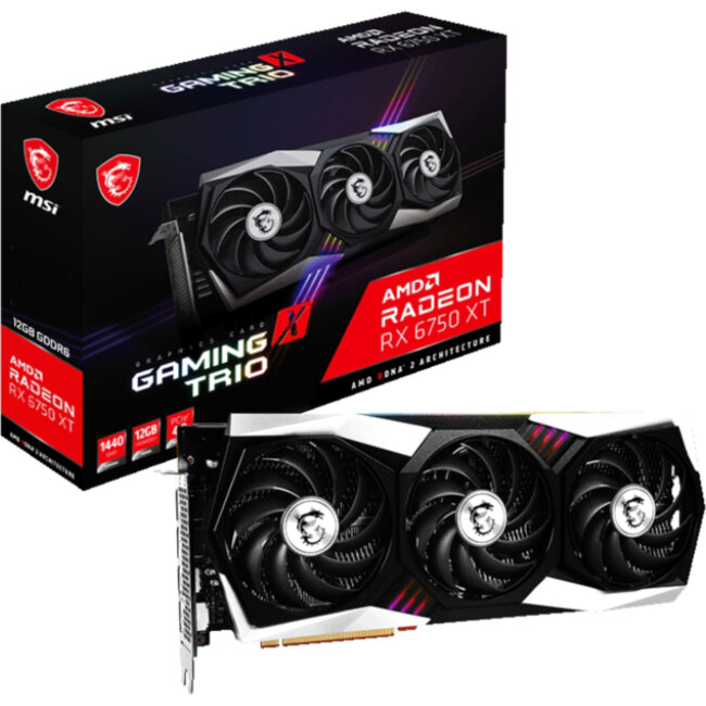 Видеокарта MSI Radeon RX 6750 XT GAMING X TRIO 12G Видеокарта MSI Radeon RX 6750 XT GAMING X TRIO 12G