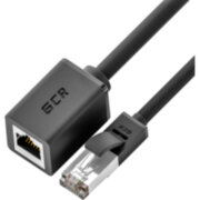 GCR Удлинитель патч-корда прямой 0.15m, FTP медь, кат.6, черный, никелированный коннектор, 24 AWG, Premium ethernet high speed 10 Гбит/с, RJ45, T568B, GCR-51571 Greenconnect GCR-51571