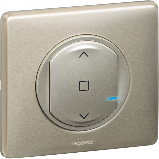 CLN ТИТ Выкл рольст.умн. Умный выключатель рольставней Legrand серия Celiane with NETATMO, Цвет Титан. Управление со смартфона, 500 ВА, 230В. Рамка в комплекте.