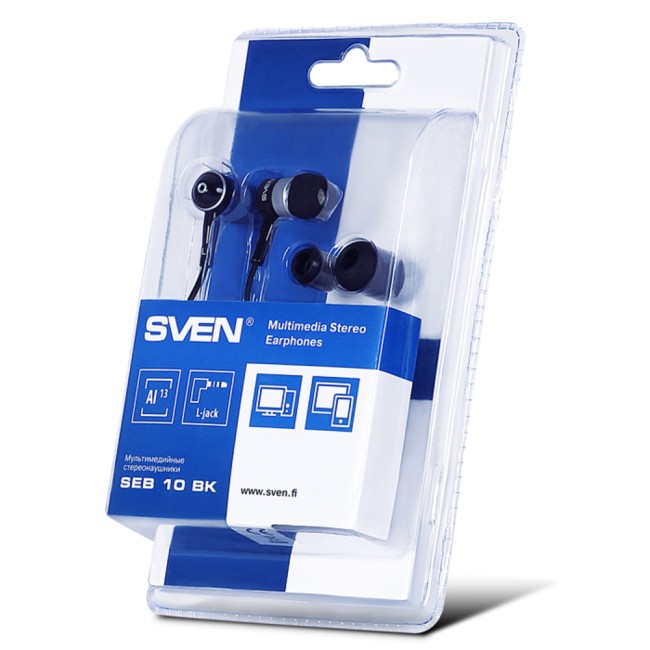 Внутриканальные наушники SVEN E-10 BK (L-образный разъём, алюминий) Sven SV-020996 Внутриканальные наушники SVEN E-10 BK (L-образный разъём, алюминий) Sven SV-020996