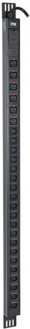 ITK PDU верт. 33U 1ф 32А 20 роз. C13 6 C19 каб. 3м IEC60309 ITK PV22-20C13-06C19-41 ITK PDU верт. 33U 1ф 32А 20 роз. C13 6 C19 каб. 3м IEC60309 ITK PV22-20C13-06C19-41