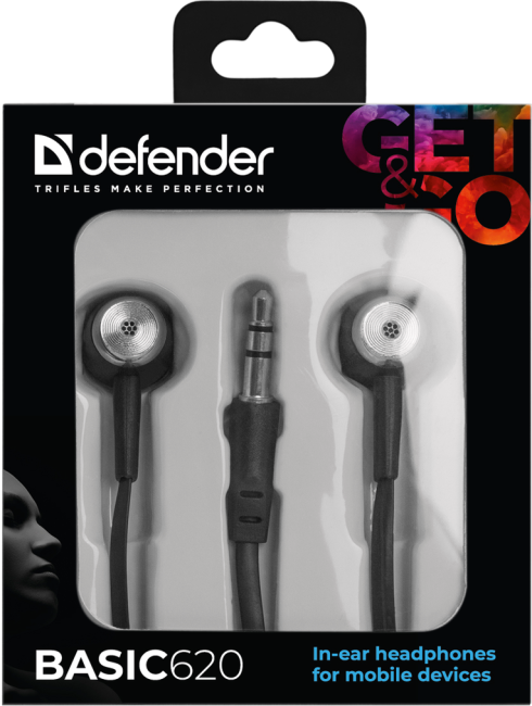 Defender Наушники вставки Basic 620 черный Defender Basic 620 Defender Наушники вставки Basic 620 черный Defender Basic 620