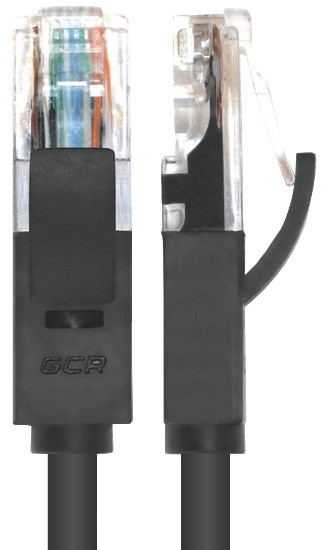 Greenconnect Патч-корд прямой 0.2m UTP кат.5e, черный, позолоченные контакты, 24 AWG, литой, GCR-LNC06-0.2m, ethernet high speed 1 Гбит/с, RJ45, T568B Greenconnect RJ45(m) - RJ45(m) Cat. 5e U/UTP PVC 0.2м чёрный
